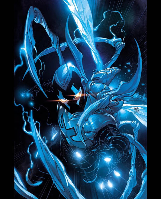 Futuristic Superhero Action Print Poster