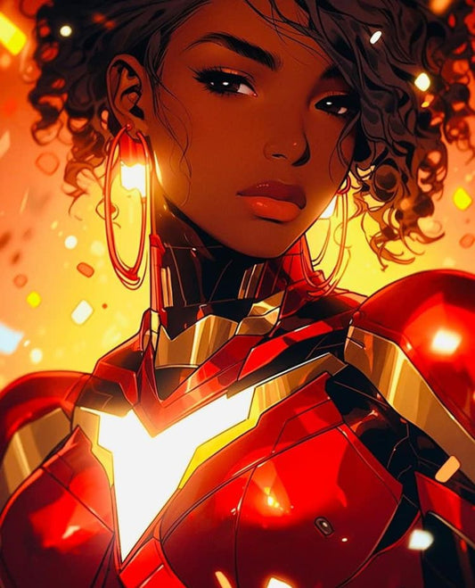 Futuristic Superhero Portrait Print Poster