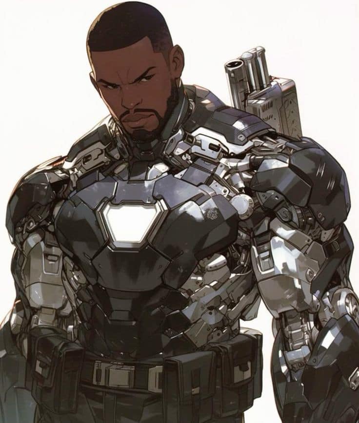 Futuristic Superhero Portrait (2) Print Poster