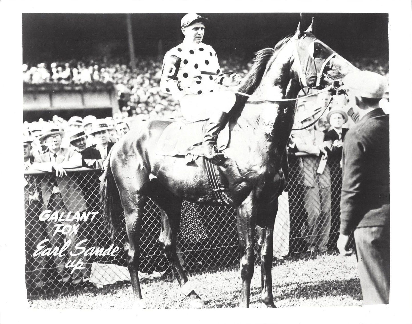 Gallant Fox Keychain Horse Racing Picture Jockey Earl Sande