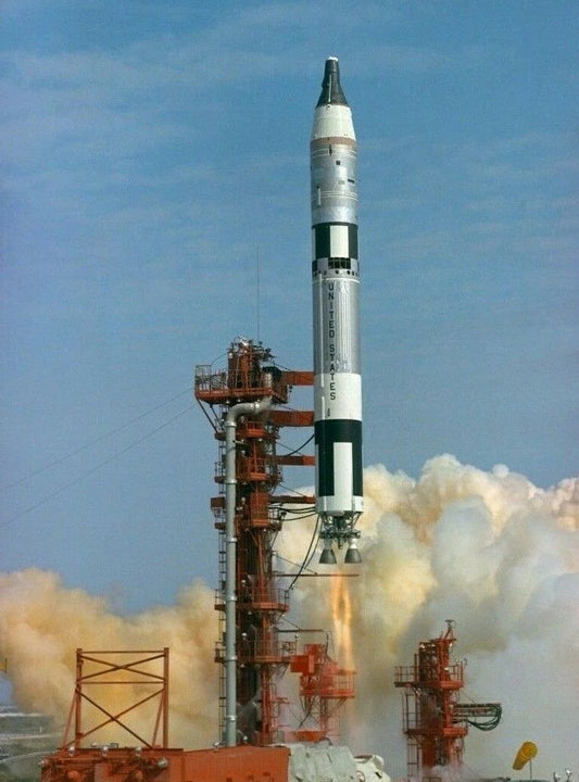 Gemini 3 Launch In 1965 Nasa Rocket Space Shuttle Picture Keychain