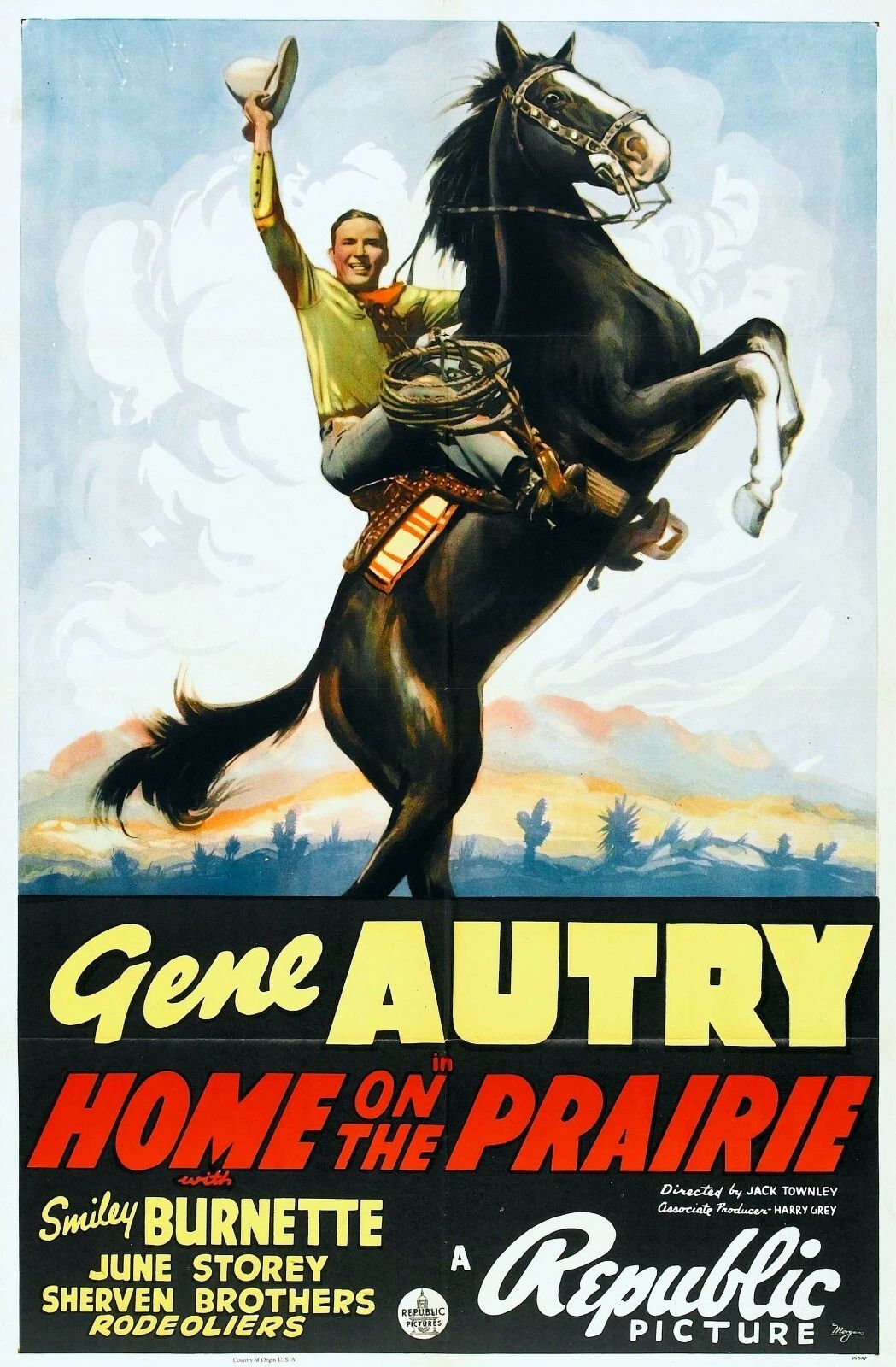Gene Autry In Cowboy Western Home On Prairie Movie Keychain Picture Keychain