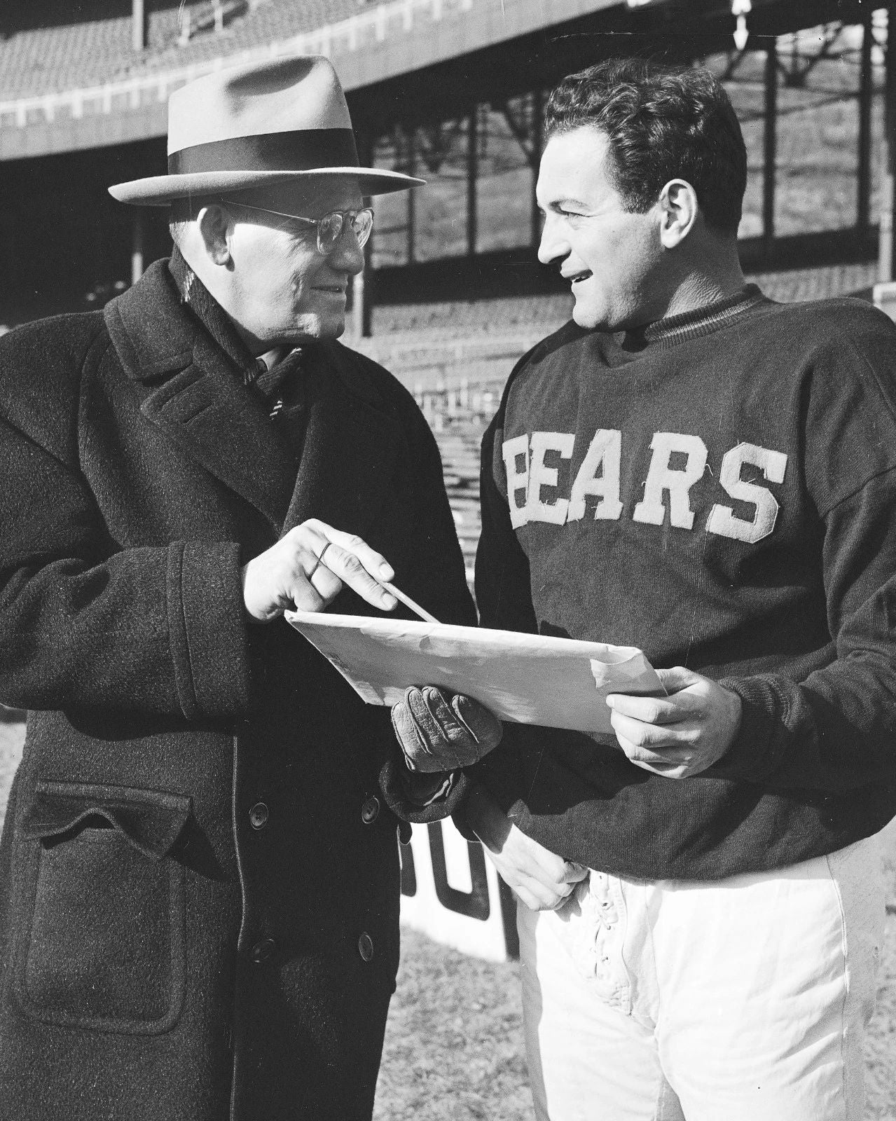 George Halas & Sid Luckman Photo Chicago Bears Picture Nfl Football