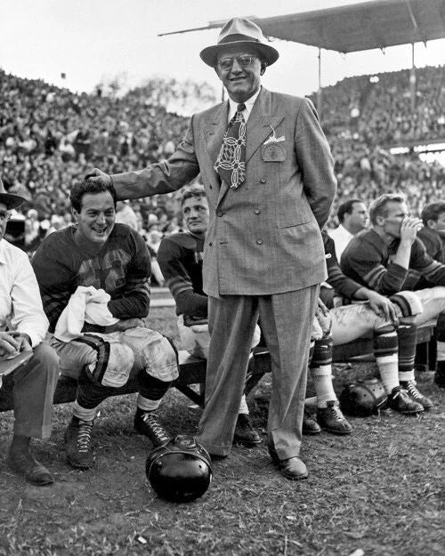 George Halas And Sid Luckman Glossy Photo Chicago Bears Print Football 1