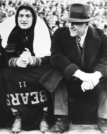 George Halas And Sid Luckman Glossy Photo Chicago Bears Print Football 2