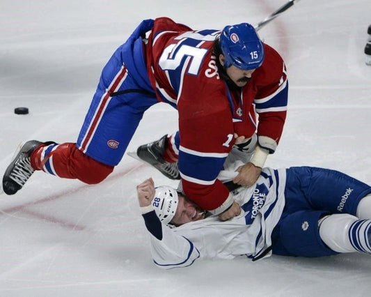 George Parros Vs Colton Orr Photo Hockey Canadiens Leafs Picture Fight