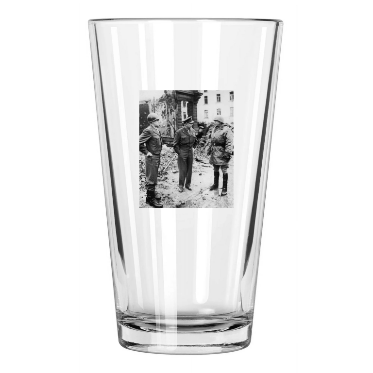 George Patton, Dwight Eisenhower And Omar Bradley World War Ii Pint Beer Glass