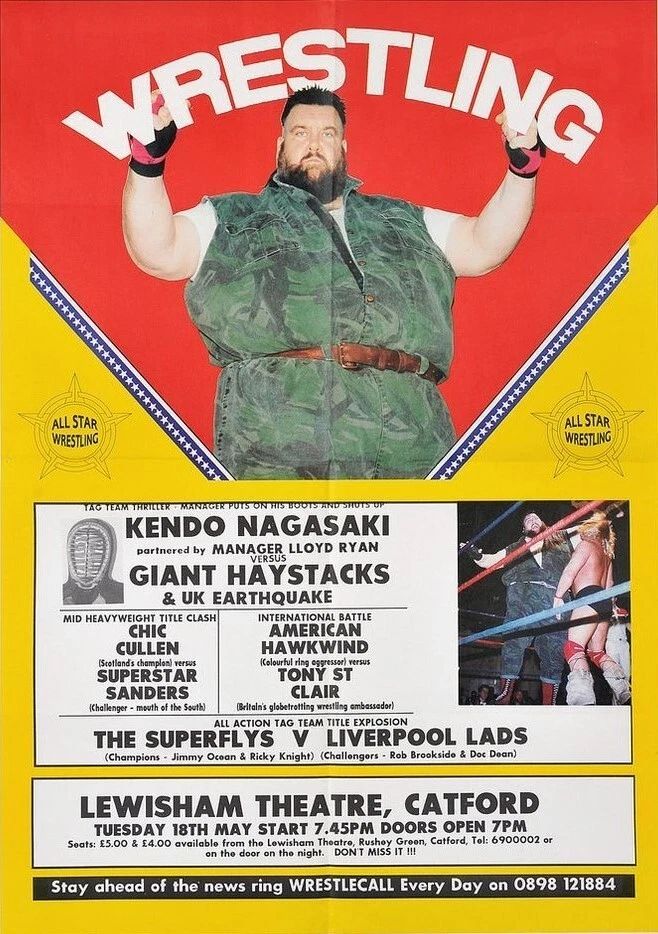 Giant Haystacks V Kendo Nagasaki Keychain Wrestling Picture