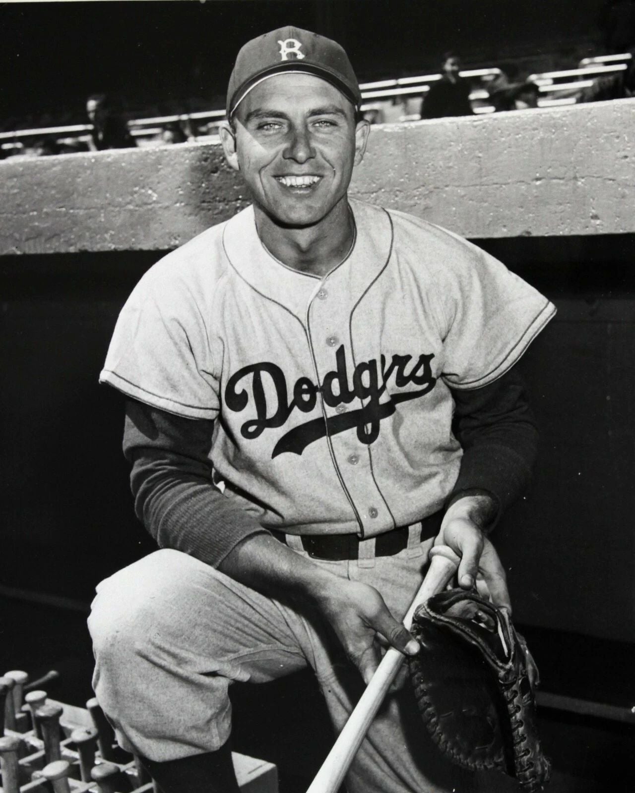 Gil Hodges Keychain Brooklyn Dodgers Baseball Picture Mlb Bw
