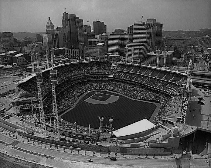 Great American Ballpark Photo Baseball Cincinnati Reds Bw