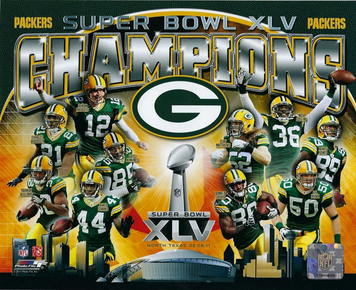 Green Bay Packers Sbxlv Team Photo Football Nfl Picture Champs Collage