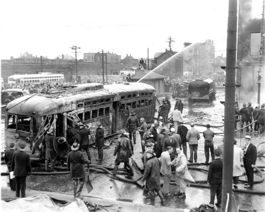 Green Hornet Streetcar Fire Photo Picture Firefighting Chicago
