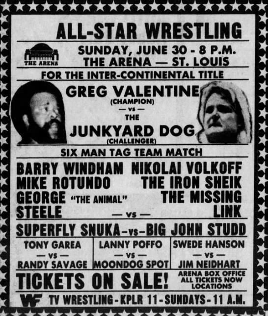 Greg Valentine Vs Junkyard Dog Keychain Wrestling Picture Wwf
