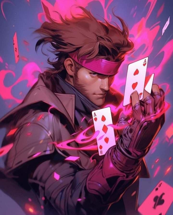 Gambit Playing Cards Abstract Art Print Poster