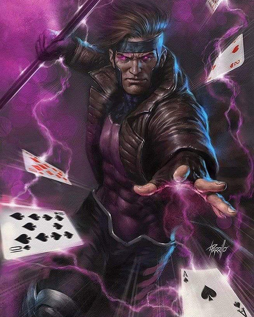Gambit Superhero Action Illustration Print Poster