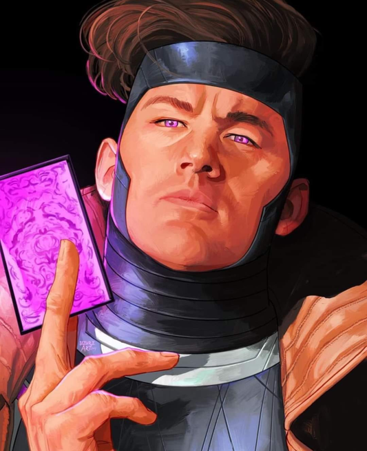 Gambit Holding Pink Card 739 Print Poster