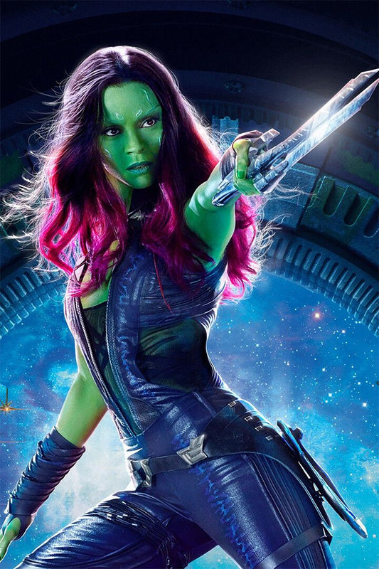 Gamora Jump Attack Asguardians Of The Galaxy Art Print Decor Jigsaw Puzzle