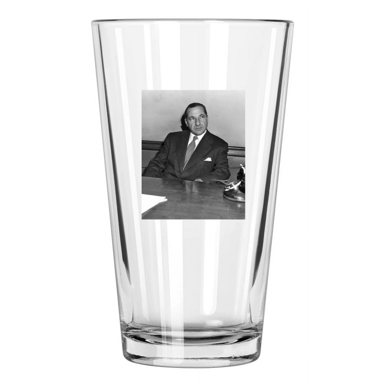 Gangster Boss Mobster Frank Costello Genovese Crime Family Pint Beer Glass
