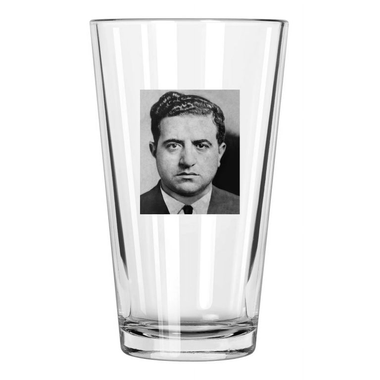 Gangster Mobster Albert Anastasia Mugshot Gambino Family Pint Beer Glass