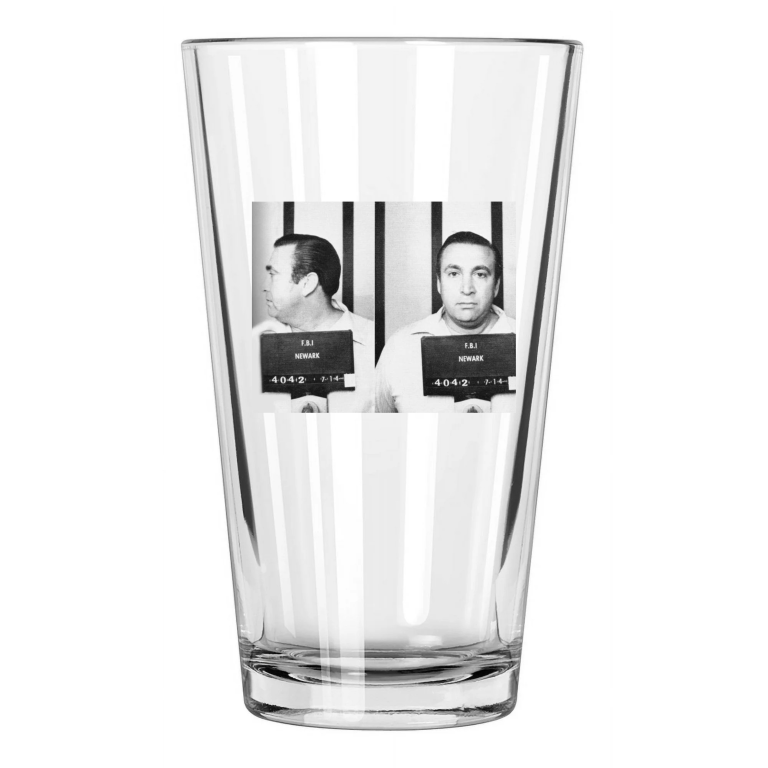 Gangster Mobster Roy Demeo Mugshot Photo Gambino Family Pint Beer Drinking Glass