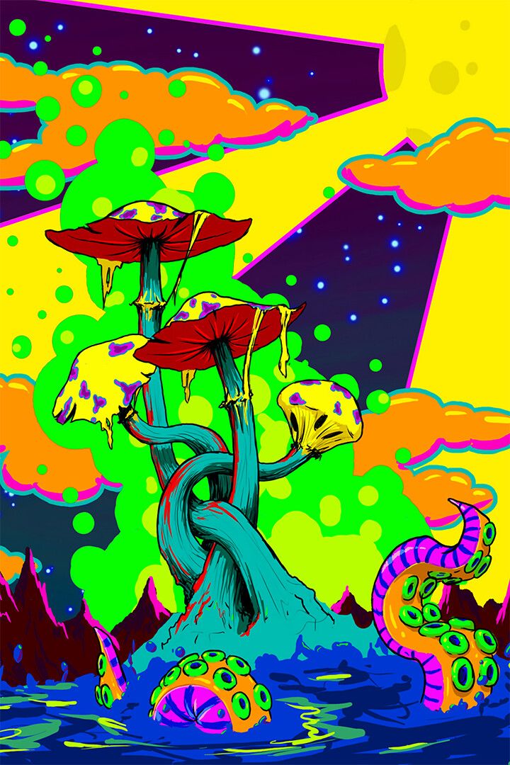 Generic Magic Valley Trippy Mushrooms 2 Print Jigsaw Puzzle