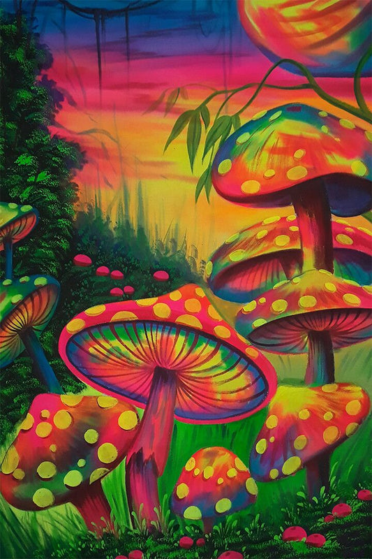 Generic Magic Valley Trippy Mushrooms Print Jigsaw Puzzle
