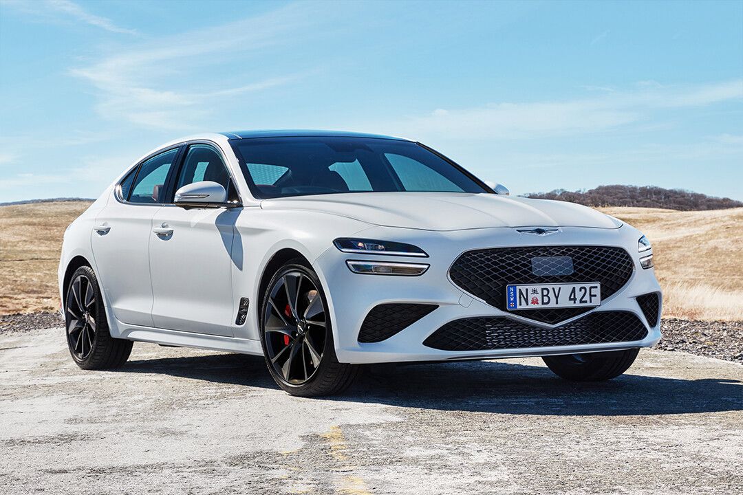 Genesis G70 33T Sport Car White Colour Art Home Decor Keychain