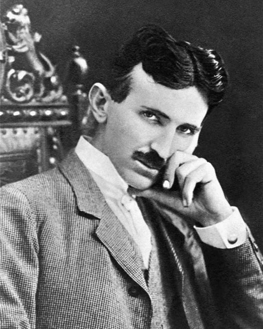 Genius Engineer Inventor Nikola Tesla Glossy Keychains Print Electricity