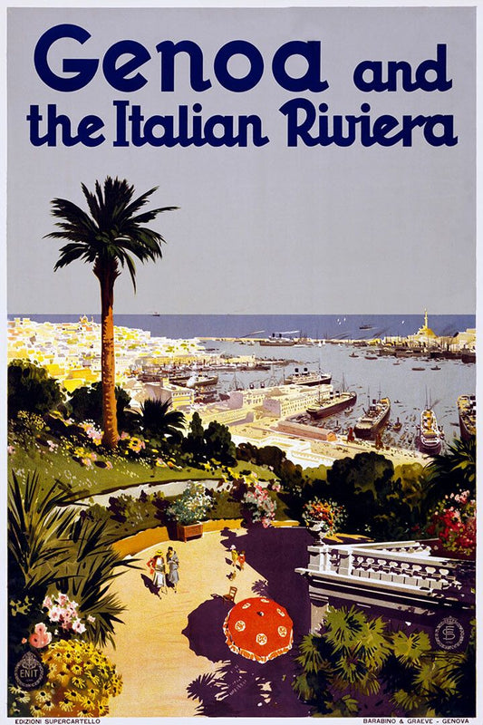 Genoa On Italian Riviera 1938 Vintage Style Travel Jigsaw Puzzle