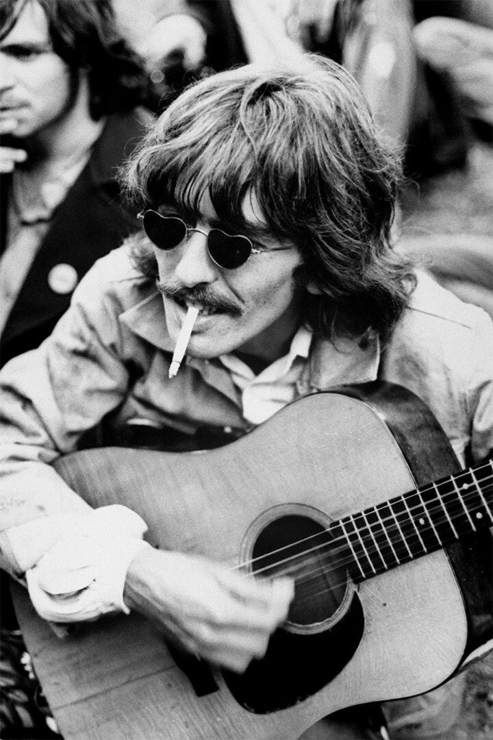 George Harrison Playing Guitar Print Jigsaw Puzzle