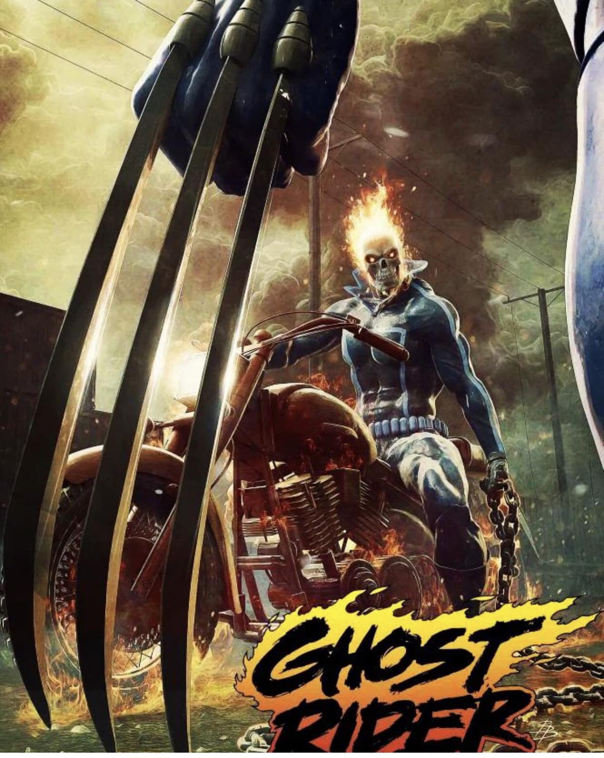 Ghost Rider Action Artwork Print Poster