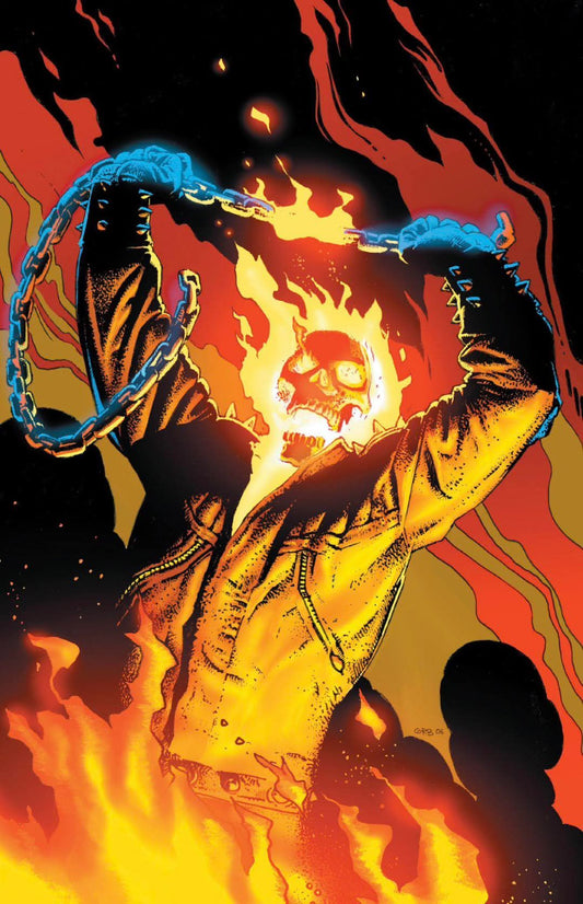 Ghost Rider Flaming Skull Action Print Poster