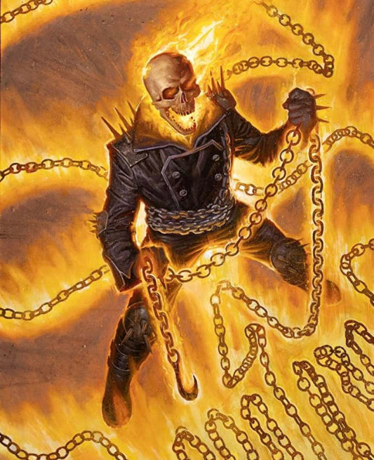 Ghost Rider In Flames Print Poster