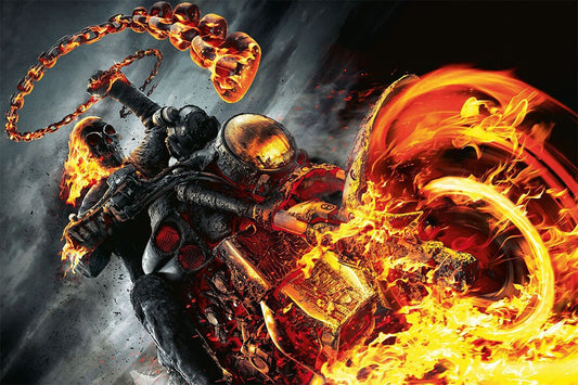 Ghost Rider Cult Biker Motorcycle Skeletal Jigsaw Puzzle