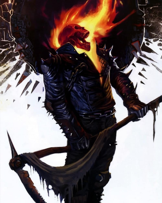 Ghost Rider Flame Skull Scythe 8472 Print Poster