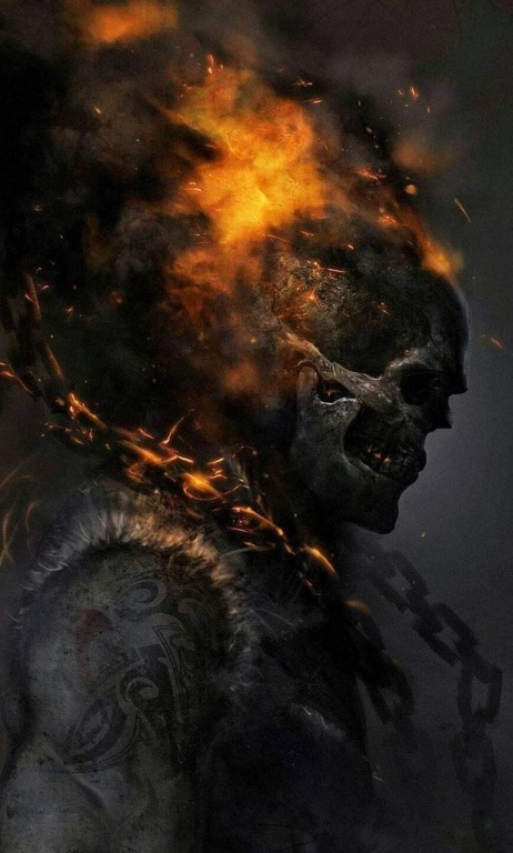Ghost Rider Flames 3045 Print Poster