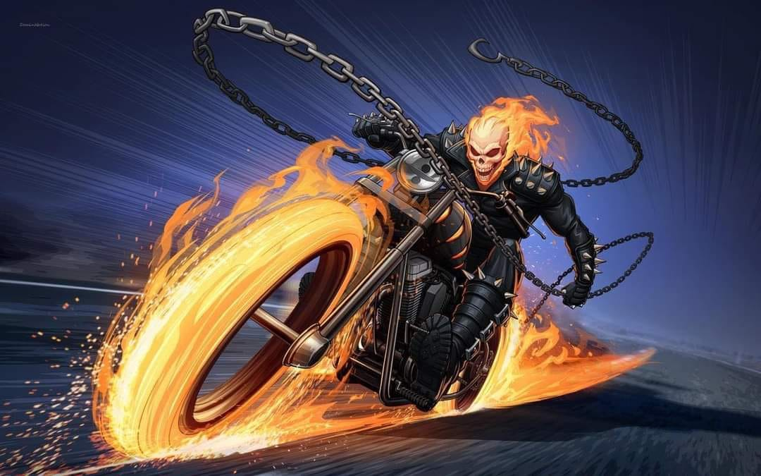 Ghost Rider Flaming Bike 3187 Print Poster