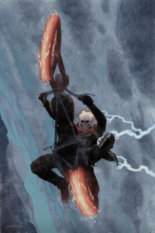 Ghost Rider Flaming Motorcycle 289 Print Poster