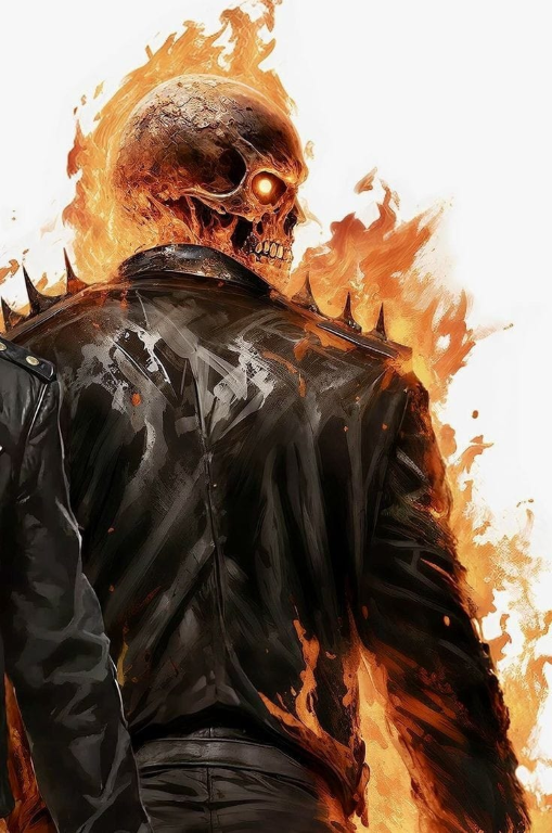 Ghost Rider Flaming Skull 001 Print Poster