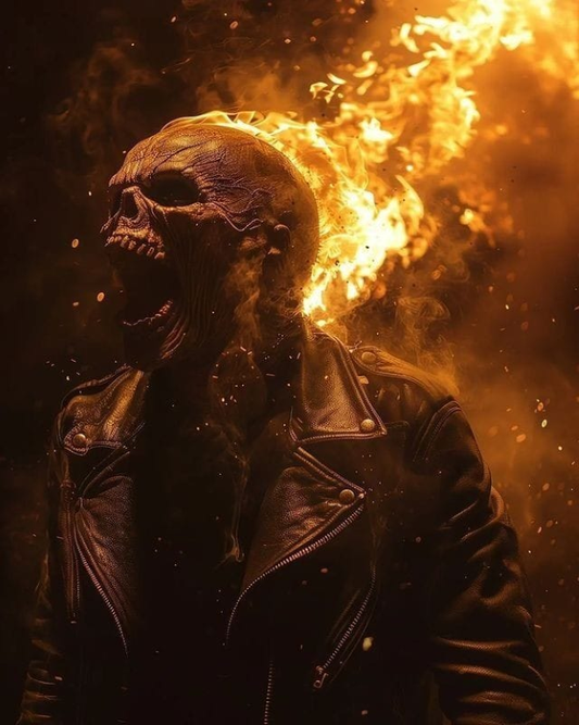 Ghost Rider Flaming Skull 1123 Print Poster