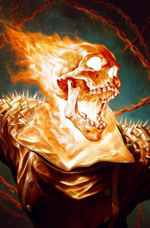 Ghost Rider Flaming Skull 47 Print Poster