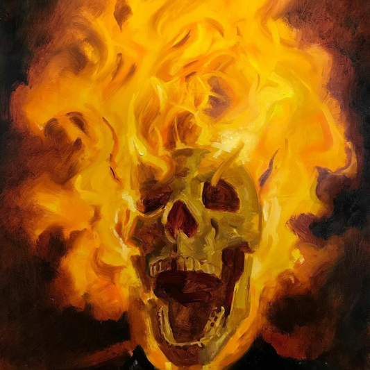 Ghost Rider Flaming Skull 483 Print Poster