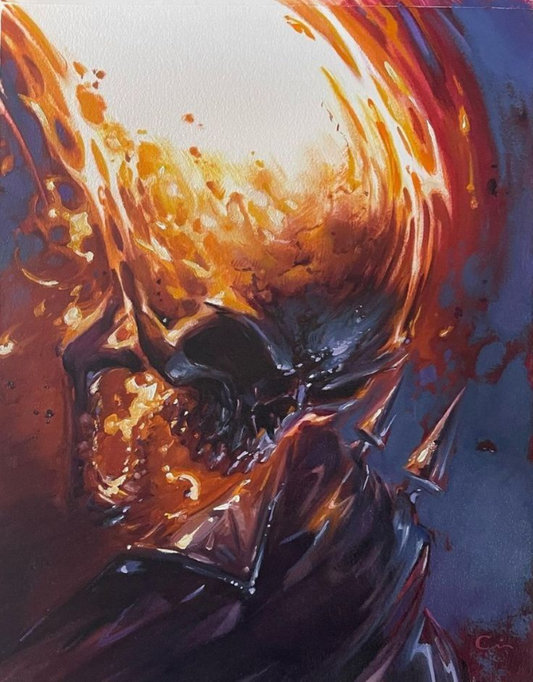 Ghost Rider Flaming Skull 654 Print Poster