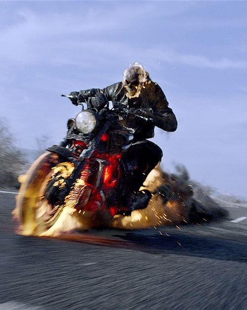 Ghost Rider On Flame Bike 7183 Print Poster
