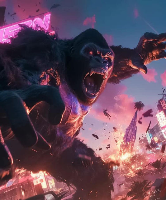 Giant Gorilla City Destruction Print Poster