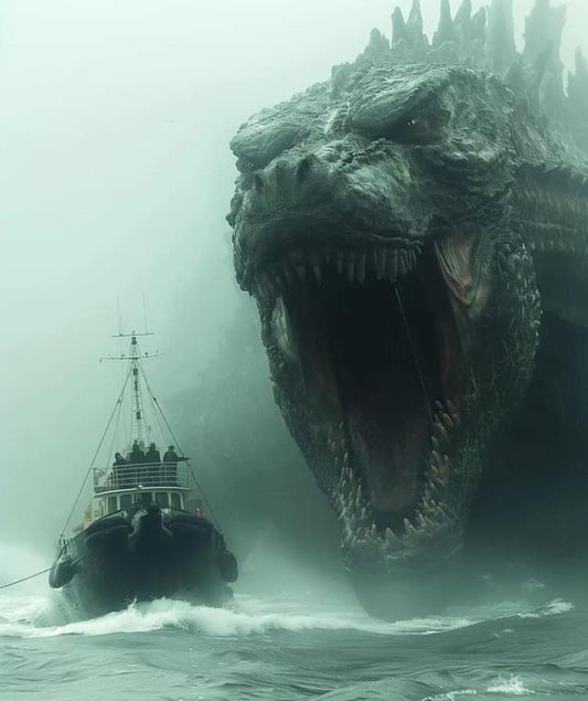 Giant Monster Boat Encounter Print Poster