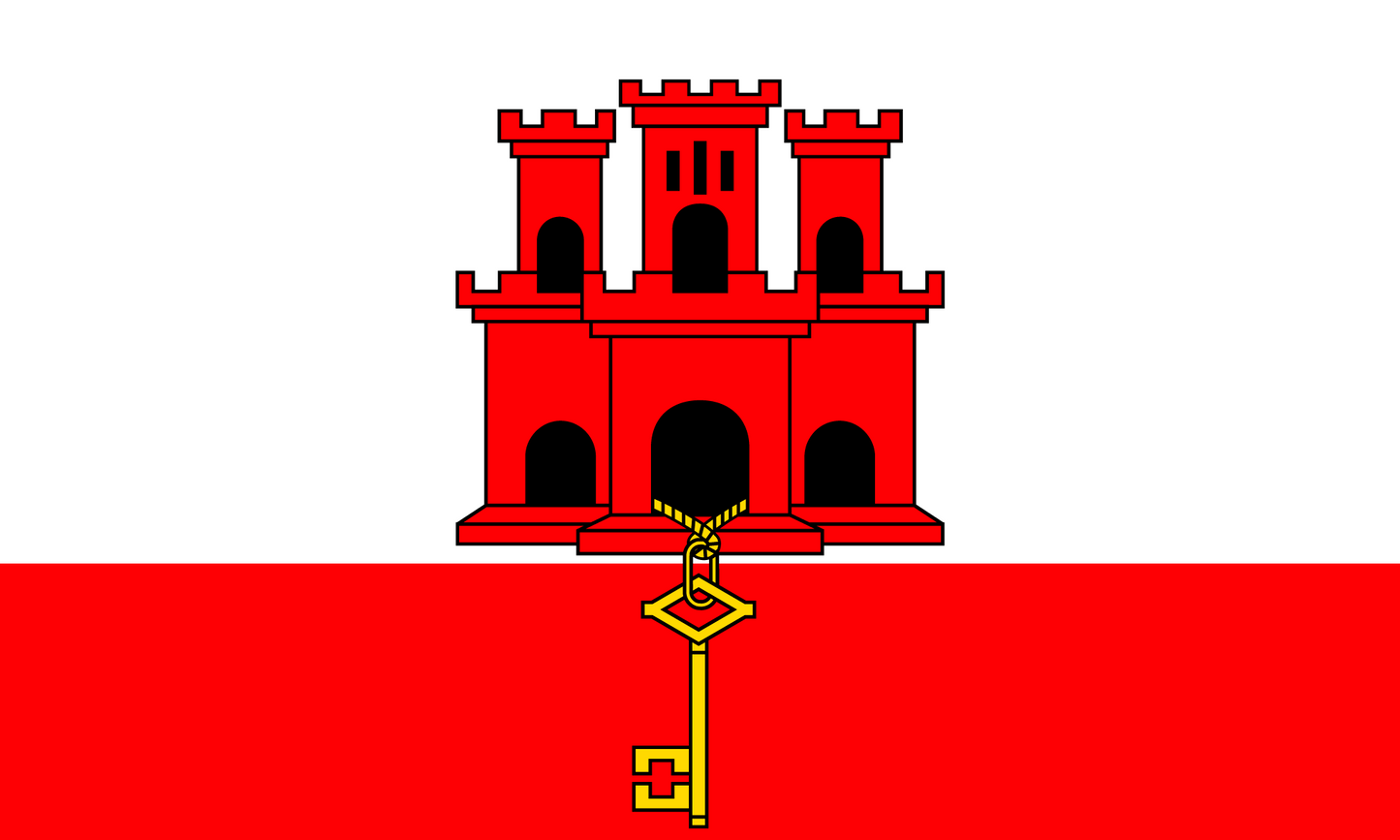 Gibraltar Flag Print Poster