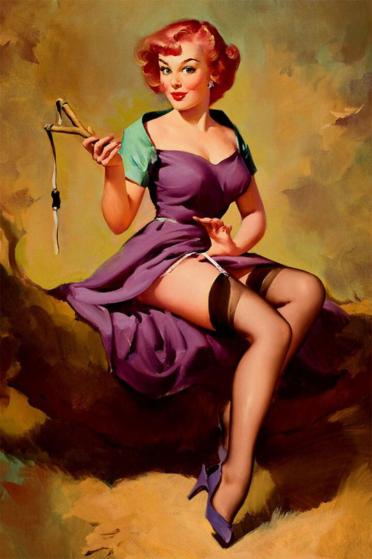 Gil Elvgren Style Female Model Portrait Vintage Wall Home Decor Jigsaw Puzzle