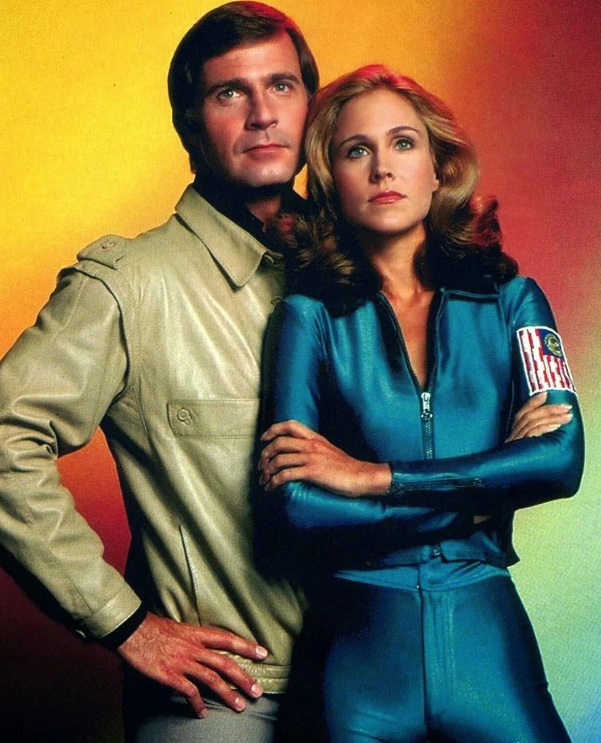 Gil Gerard & Erin Gray In Buck Rogers Tv Show Picture Keychain Print