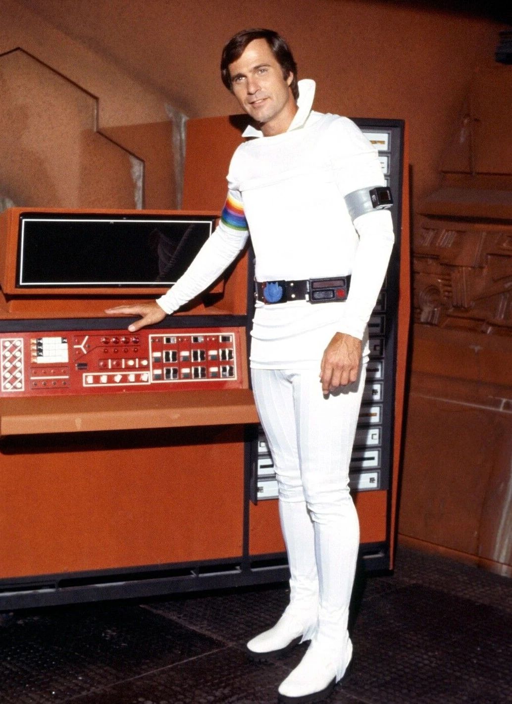 Gil Gerard On Set Of Buck Rogers Tv Show Picture Magnet Print